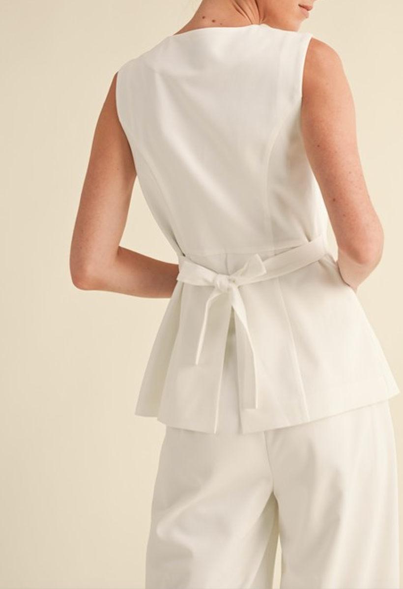 Tailored Longline Vest and Wide Pants Set