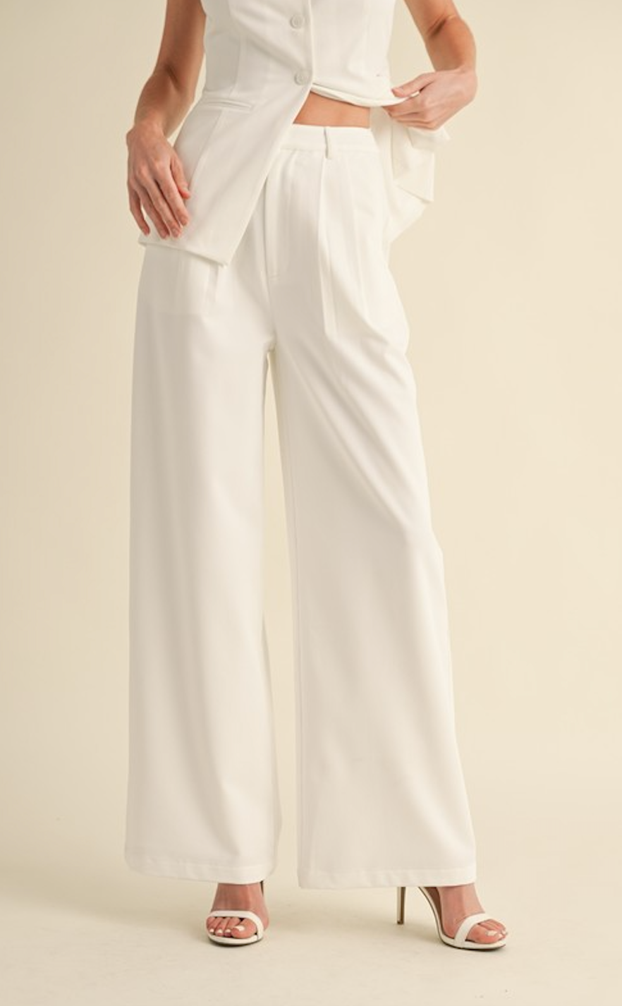 Tailored Longline Vest and Wide Pants Set
