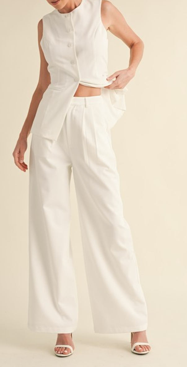 Tailored Longline Vest and Wide Pants Set