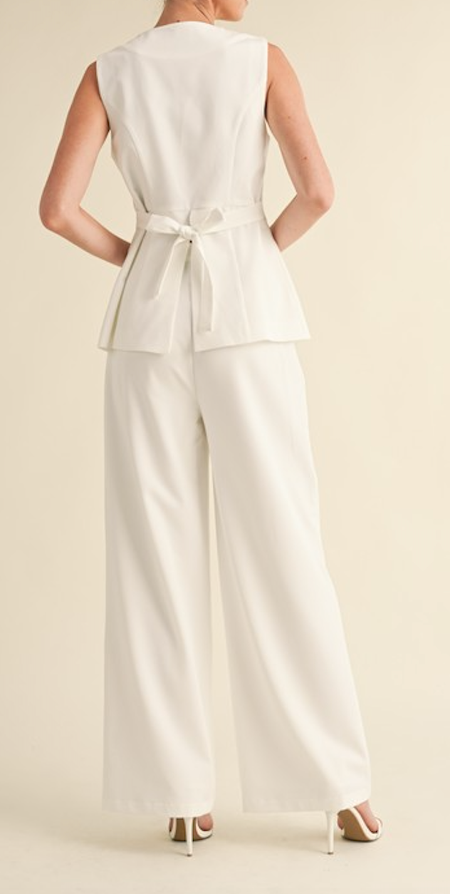 Tailored Longline Vest and Wide Pants Set