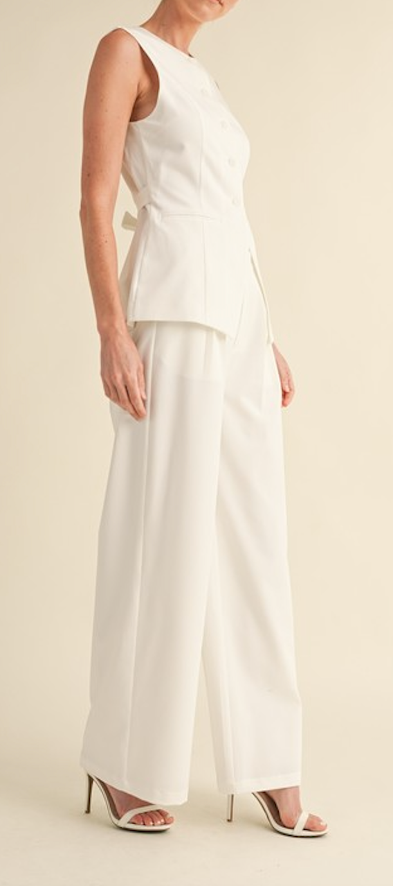 Tailored Longline Vest and Wide Pants Set