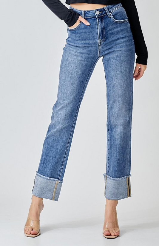 High Rise Loose Straight Jeans