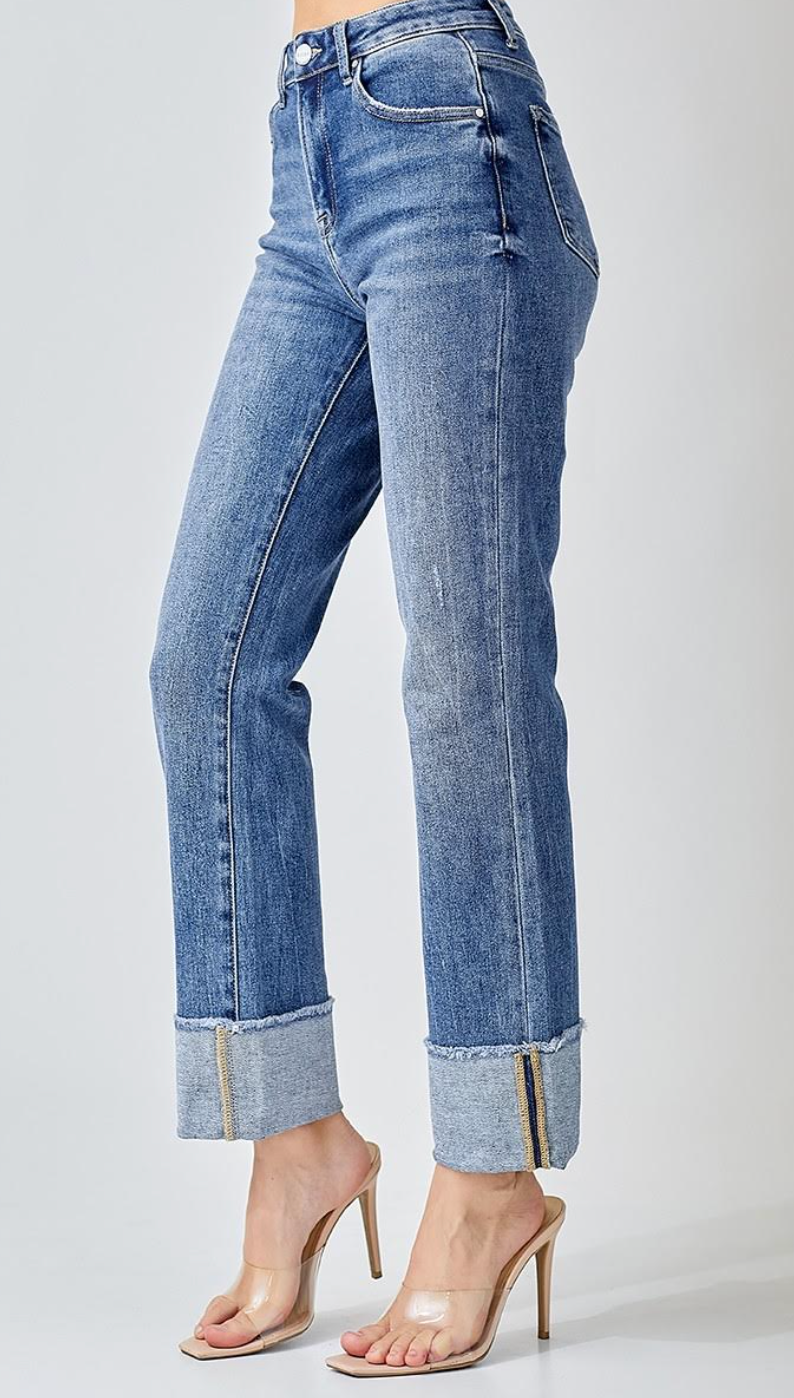 High Rise Loose Straight Jeans