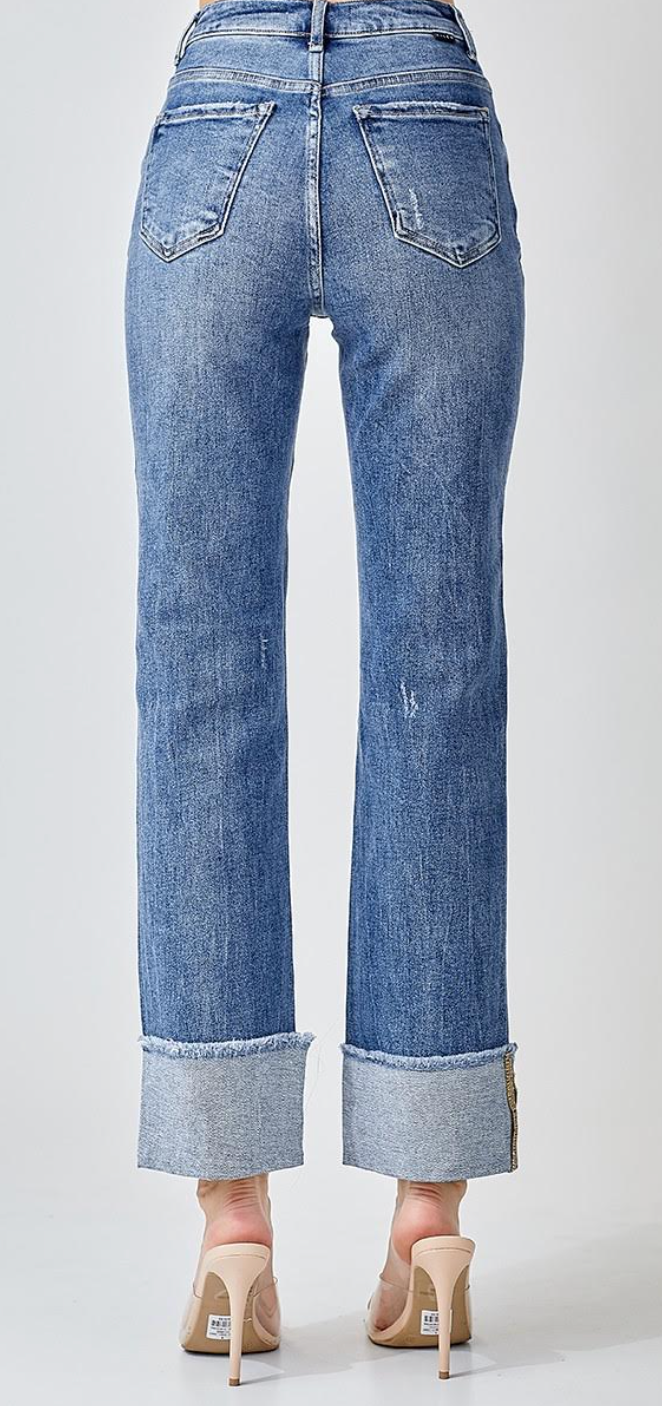 High Rise Loose Straight Jeans